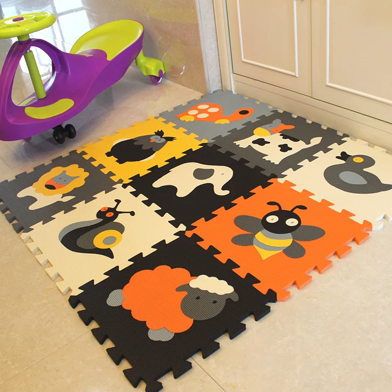12pcs Animal Pattern Carpet Eva Foam Puzzle Mats For Baby Play