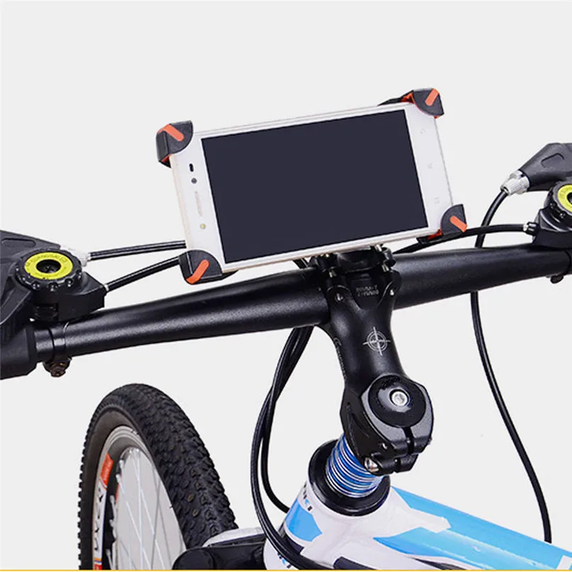 360 Degree Rotation MTB Bike Bicycle Phone Holder Aluminum Universal Handlebar Mount Support Case Bracket Bicycle Grips #2A24 (8)