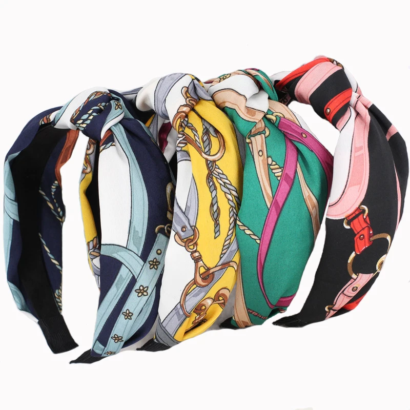 

Women turbans fashion headwraps headband 40's Vintage Style Elastic Hairband Hair Accessories No Slip Stay on Knotted Head band