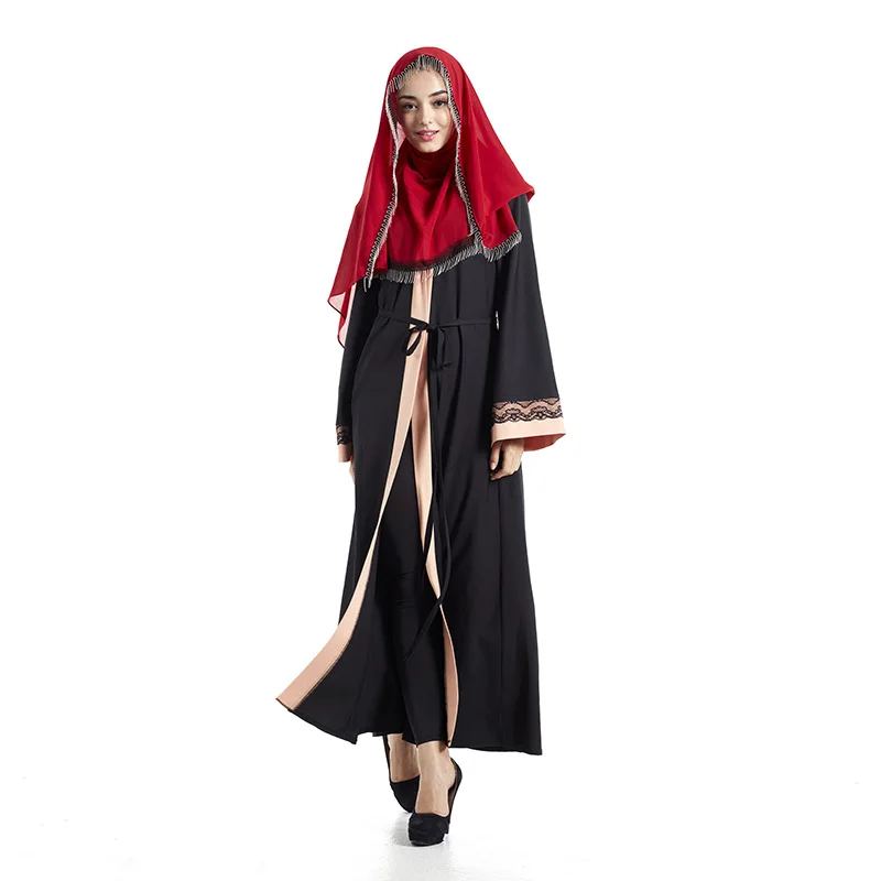 Кружева новый исламский верхняя одежда арабский предмет одежды кардиган Турции Ближний Восток мусульманский Для женщин Абаи Мода Большой