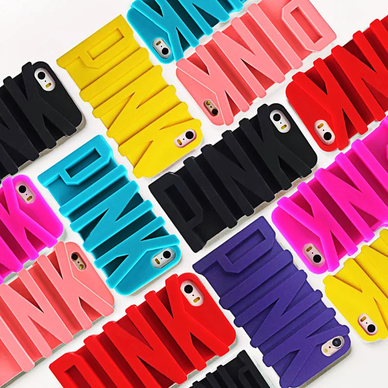 

Luxury Brand Victoriass 3D PINK Letter Sport Styles Secrets Silica gel Phone Case For iPhone X 10 5 5S SE 6 6S 6Plus 7 8 Plus