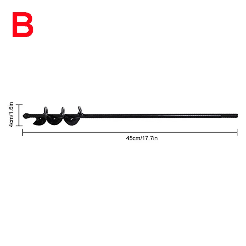 Дропшиппинг садовый Бур спиральное сверло набор с нескользящим шестигранным приводом посадочное отверстие экскаватор инструмент Шестигранный вал сверло культиватор почвы - Цвет: 45cm