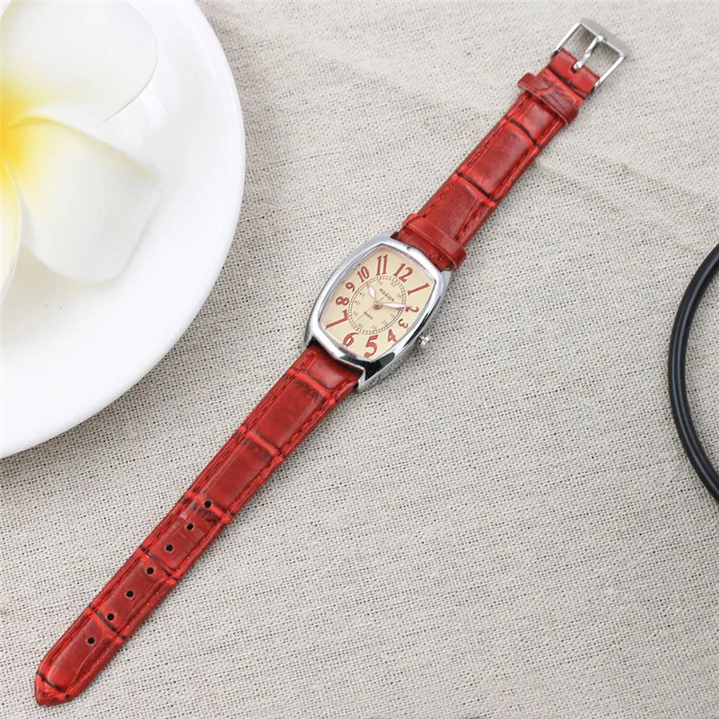 Women's watches casual watches Buckle Digital leather watch strap Analog Alloy Quartz round Wrist Watch clock montre femme M18 (1)