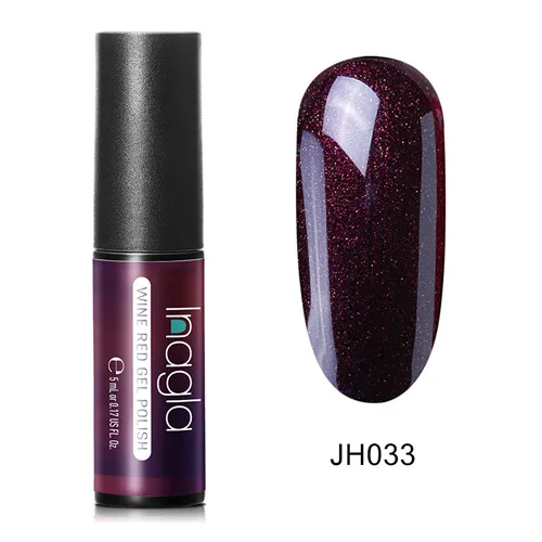 Inagla, 5 мл, винно-красный и телесный цвет, Гель-лак для ногтей, замачиваемый, светодиодный, УФ-гель, штамповка, лак для ногтей, гель-лаки для маникюра - Цвет: JH033