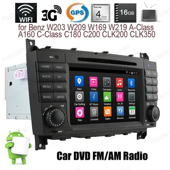 

7 inch Android4.4 radio Quad Core Car DVD Support GPS 3G WiFi BT For B-enz W203 W209 W169 W219 A-Class C-Class audio stereo