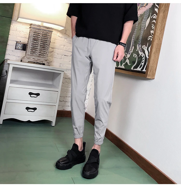 2018New модные Для мужчин s дизайнеры Прямые хлопковые джинсы стретч Для мужчин 9 Штаны черные повседневные штаны