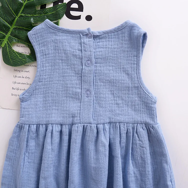 Mother nest Summer Girls Lace Vest Dress Cotton Princess Newborn Clothes Soft Children Party Dresses Kids Sleeveless Clothing  (8)