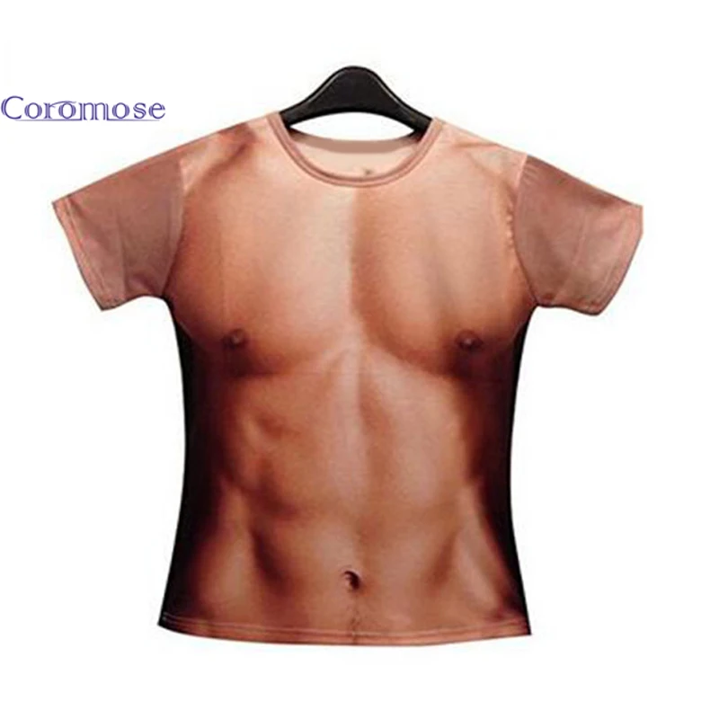 Coromose 17 Men 3d Printed Short Sleeve O Neck T Shirts Muscle Six Pack Abs T Shirt For Man Male Tops Clothing Skin Color Xxl T Shirts For Men T Shirtshirt For Men