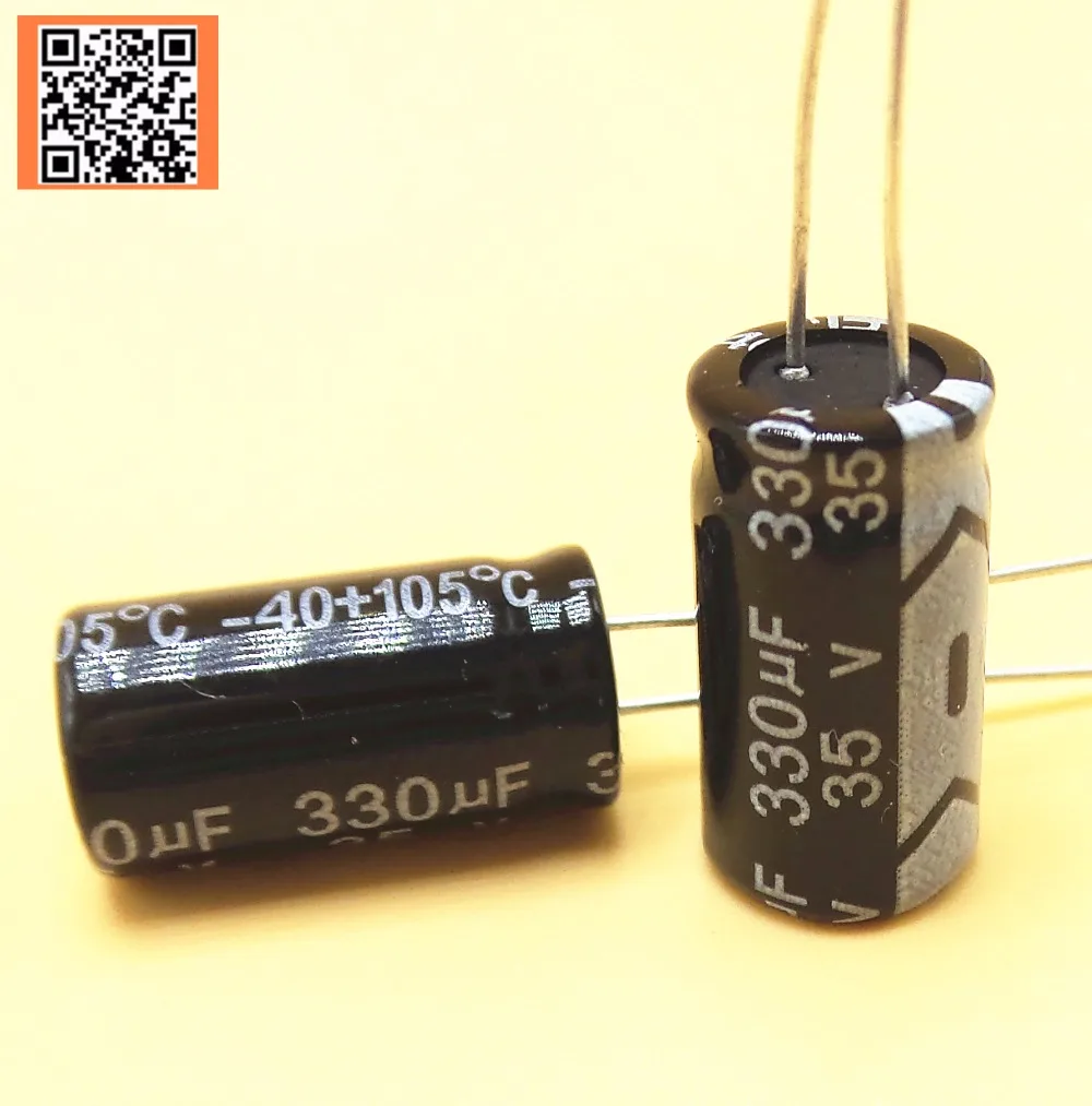 

50pcs/lot T26 35v 330UF aluminum electrolytic capacitor size 8*16mm 330UF35V
