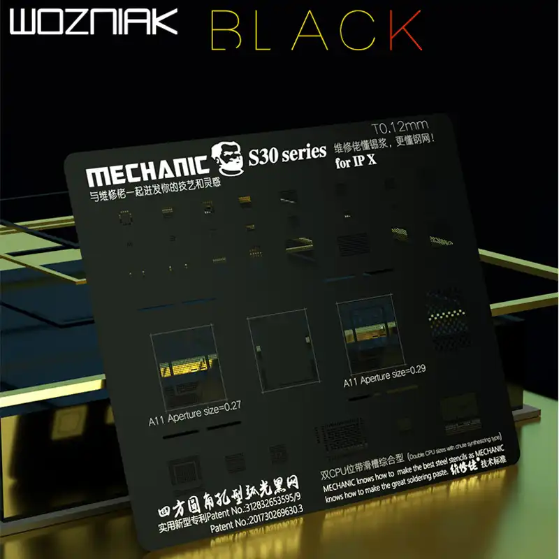 Mechanic S30 0 12mm Black Steel Mesh Bga Reballing Stencil High Temperature 500 C For Iphone Xs Max Xr X 8p 8g 7 G 7p 6s 6 Hand Tool Sets Aliexpress