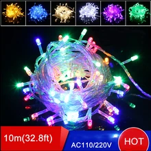 HOT holiday Christmas party string light 7W 10m 100leds Wedding KTV Decoration led lamp rope outdoor