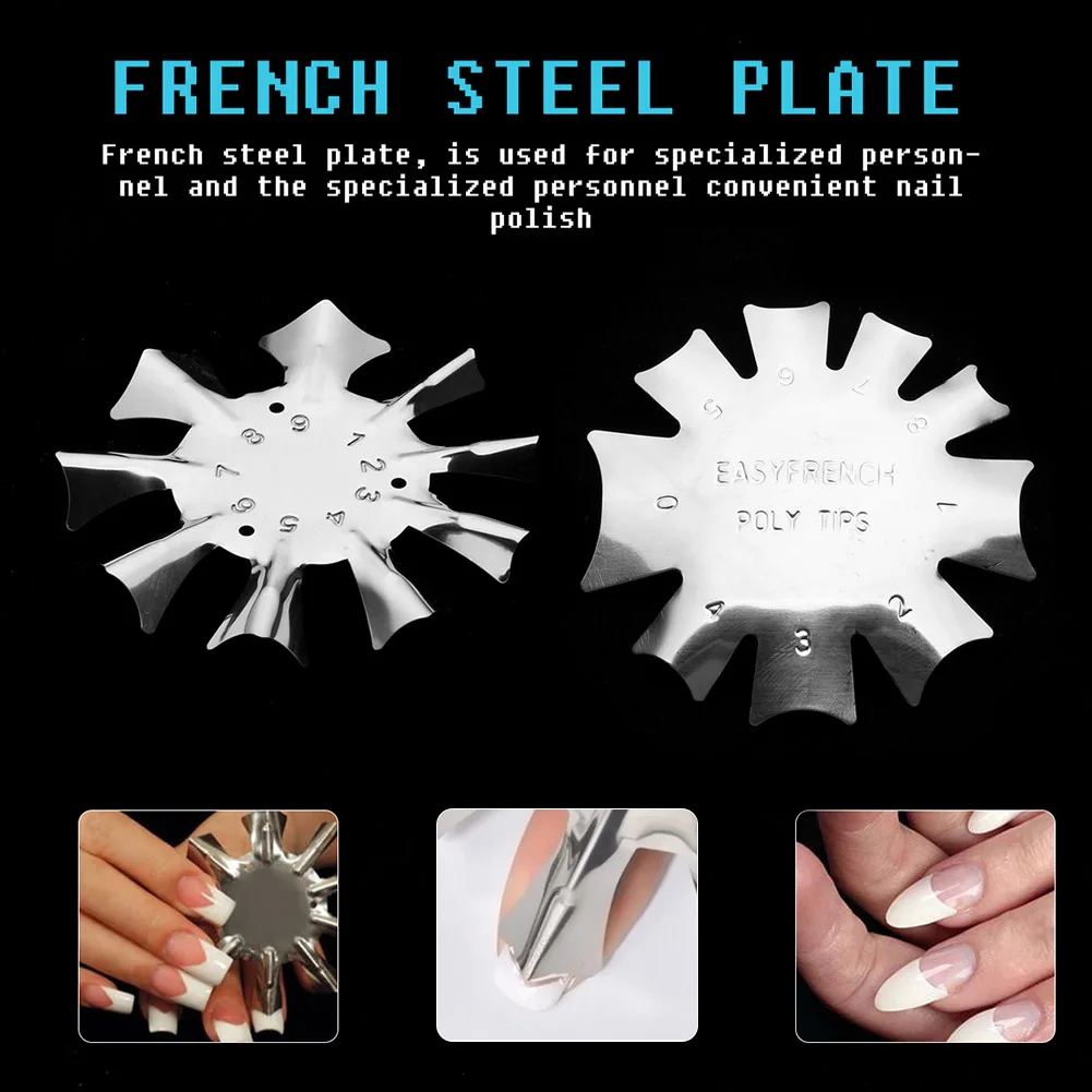 Нержавеющая сталь Французский маникюр модель дизайна ногтей шаблон инструмент