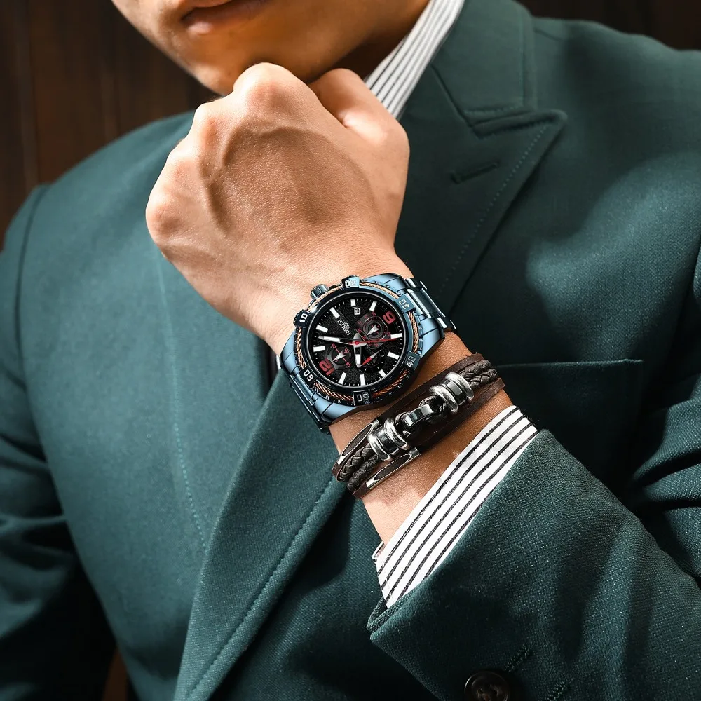 Часы NIBOSI мужские креативные часы с большим циферблатом мужские s часы лучший бренд Роскошные часы спортивные Кварцевые водонепроницаемые наручные часы с отметкой даты Relogio Masculino