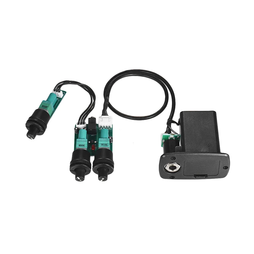 

2-Band EQ Ukulele Ukelele Uke Piezo Pickup Preamp Pick-up System with Treble Bass Volume Control High quality circuit board