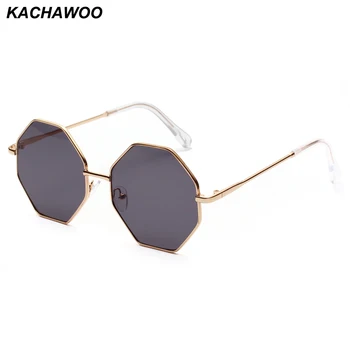 

Kachawoo wholesale 6pcs oversized vintage female sunglasses polygon metal octagonal glasses for sun women summer accessories