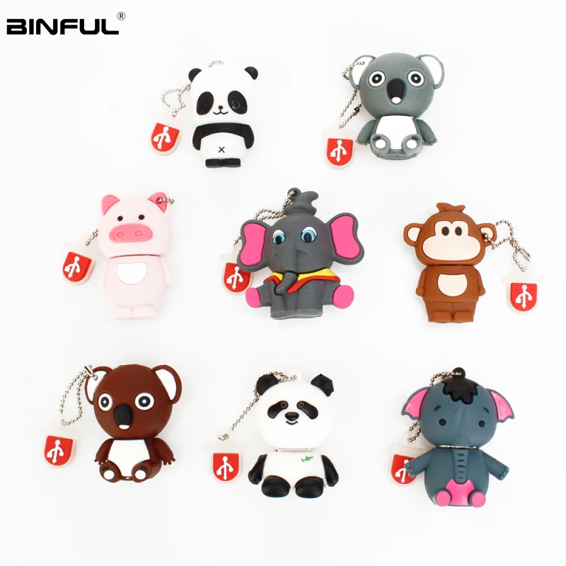 

Pen Drive 32gb Cartoon Pink Pig/Monkey/Elephant/Koala Usb Flash Drive 64gb 128gb 16gb 8gb 4gb Pendrive Best Gift Free Shipping