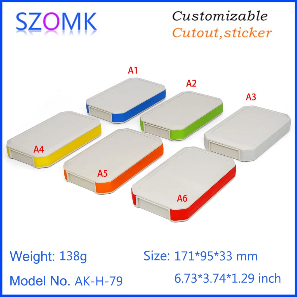 customizável, caixa Handheld do projeto, 171*95*33mm, IP65, 5 PCes