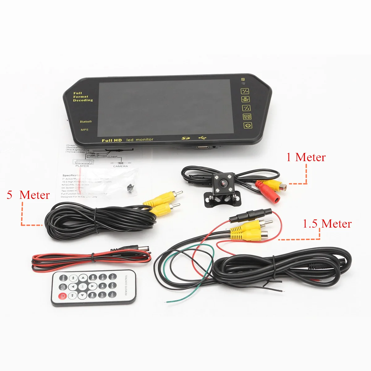Bluetooth Viedo MP5 плеер 7 дюймов TFT LCD цветной зеркальный монитор автомобильная помощь