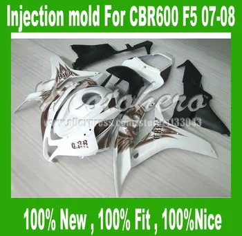 

For HONDA CBR600F5 07-08 F5 2007 2008 F5 CBR600RR 07 08 A35622 CBR 600 600RR Injection CBR600 RR White Fairing