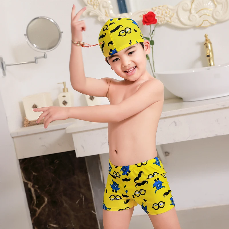 

Children Swimsuit Boys swimming split swimming trunks swimming cap, swimming suit Kids Baby Toddler Beach Pants Summer Swimsuit