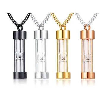 

Unique Can Be Opened Hourglass Urn Pendant for Women Men Stainless Steel Ashes Cremation Pet Memorial Keepsake Love Gifts