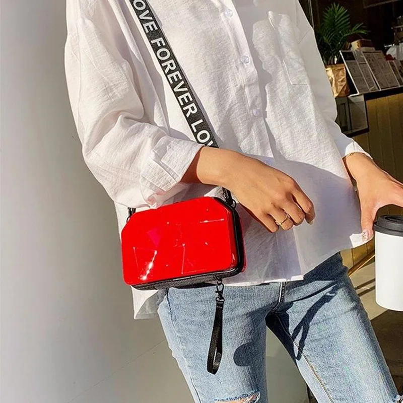 Модная простая сумка женская дизайнерская сумка высококачественная искусственная кожа новая яркая кожаная сумка через плечо qq372 - Цвет: Красный