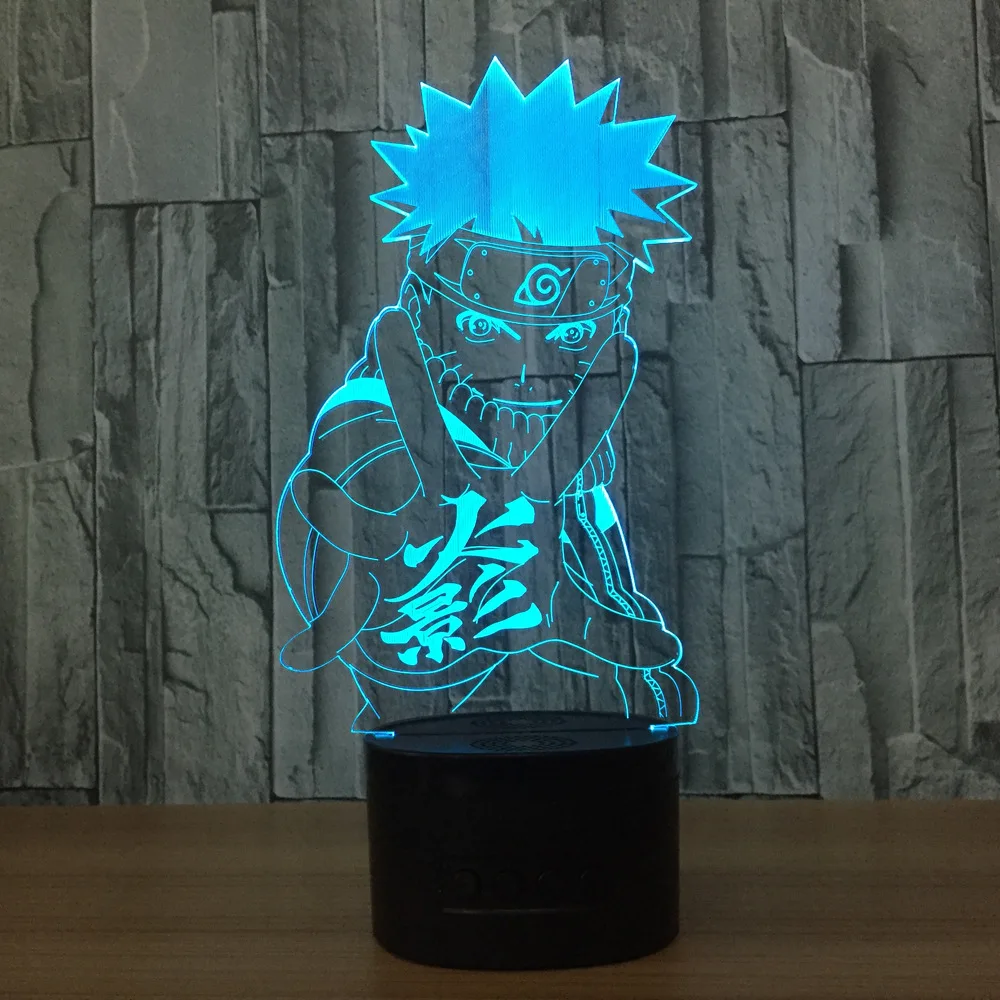 Наруто фигурку uzumaki Naruto 3D свет в ночь настольная лампа 3D лампа Новинка Ночная украшение для Рождественский подарок