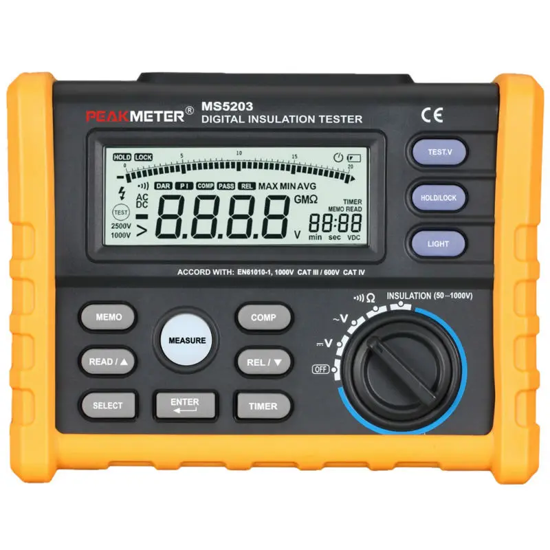 PEAKMETER MS5203 Digital Insulation Resistance Tester Multimeter Megger