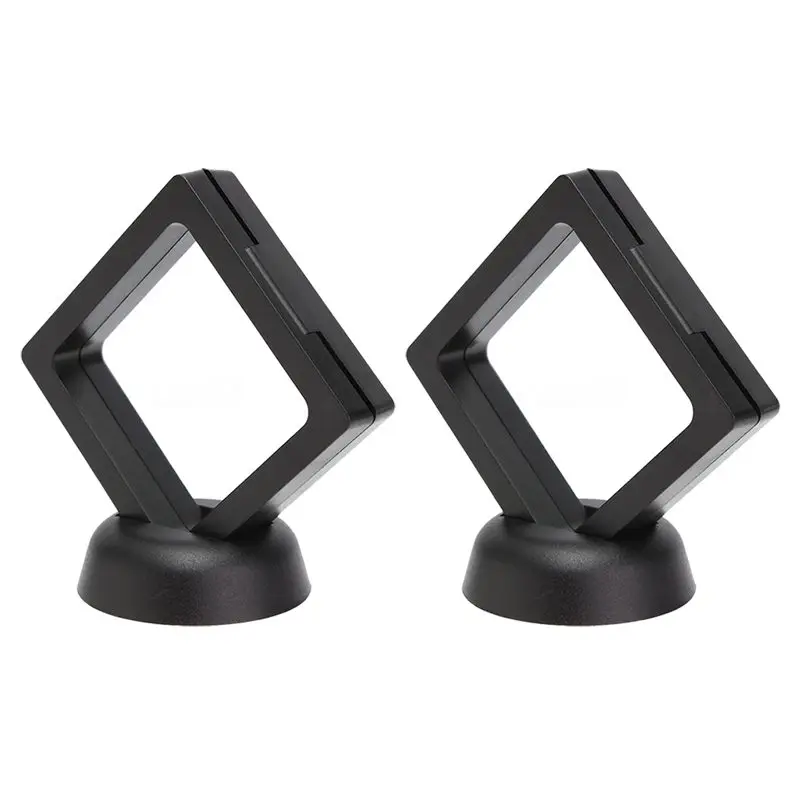 

Square 3D Albums Floating Frame Holder Coin Box Jewelry Display Show Case, 9X9cm (Without Base) Qty:2PCS