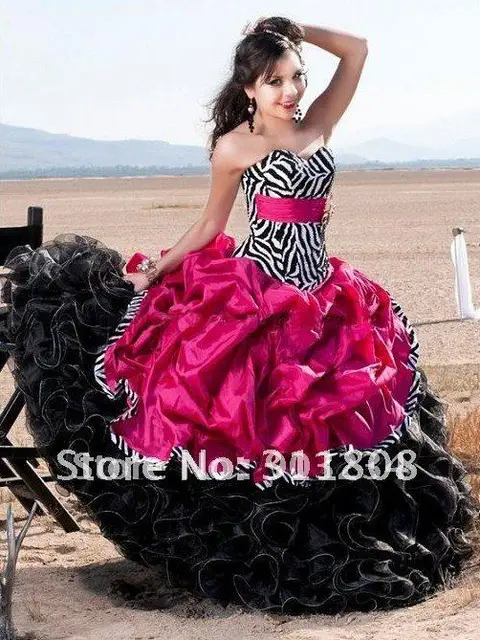 zebra quinceanera dresses