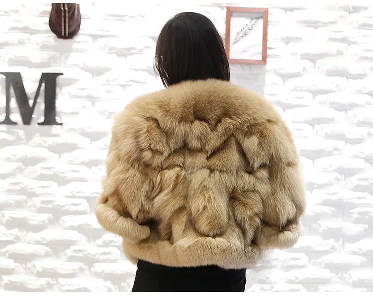 Стиль модное женское Настоящее пончо с мехом лисы пальто натуральный Лисий полный мех короткое пальто натуральный Лисий мех куртка