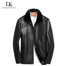 Короткие зимние куртки для мужчин Дюсенов Klein из натуральной овчины тонкий дизайнерские норковый воротник из меха норки меховой подкладкой зимняя куртка кожа jacket71N7150