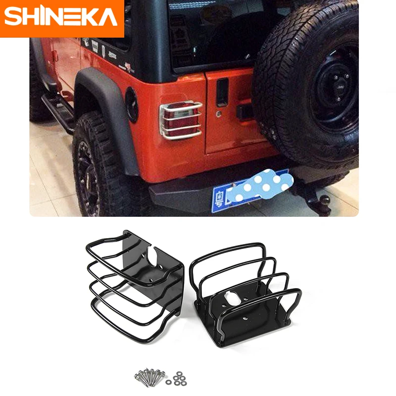 SHINEKA металлический задний светильник, накладка, рамка, задний фонарь, Защитная Наклейка для Jeep Wrangler TJ 1997-2006, автомобильный стиль