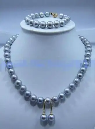 

10-11mm yellow white black pink purple Freshwater pearl necklace bracelet set 925r
