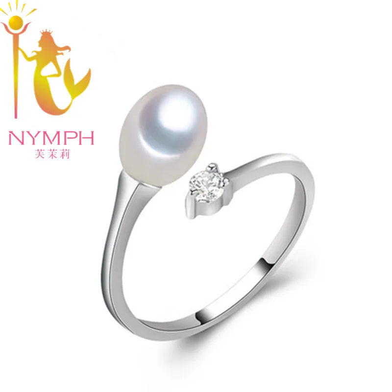 

NYMPH Pearl Ring Real Fresh Water Pearl White Ring Wedding Brands Trendy Party Gift For Girl Women R001