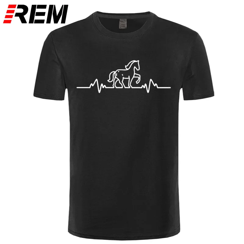 REM Horse пульс, сердцебиение, Мужская облегающая футболка, подарок на день матери, подарок, брендовая одежда Harajuku, футболка, топ, футболка - Цвет: 13