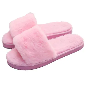 

slippers 2018 new cotton trailer female home drag winter non-slip indoor generation cotton slippers plush slippers