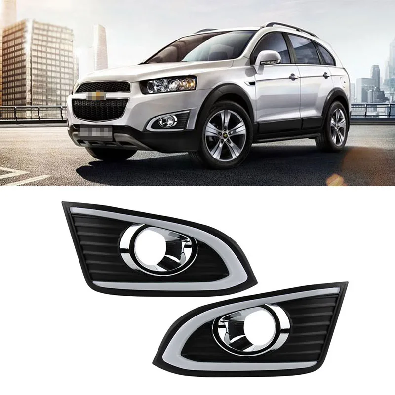 For Chevrolet Captiva 2015-2016 2pcs LED DRL Daytime Running Lights with Yellow Turning Signal