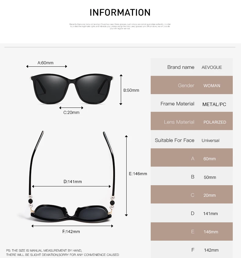 AEVOGUE поляризационные солнцезащитные очки для женщин женские квадратные жемчужные украшения фирменный дизайн градиентные линзы Солнцезащитные очки женские UV400 AE0647