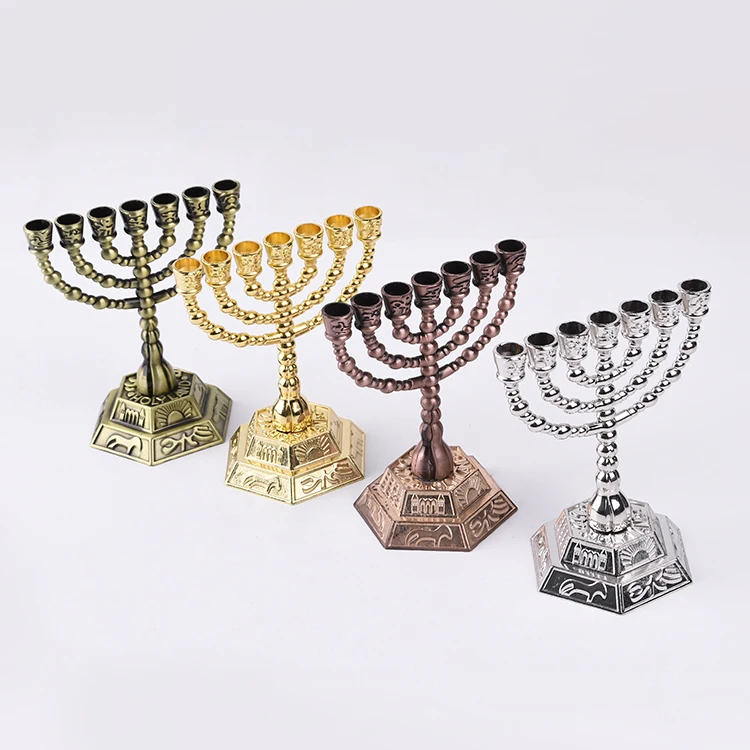 Creative home furnishing alloy 7 Branches Candlestick jewish judaism