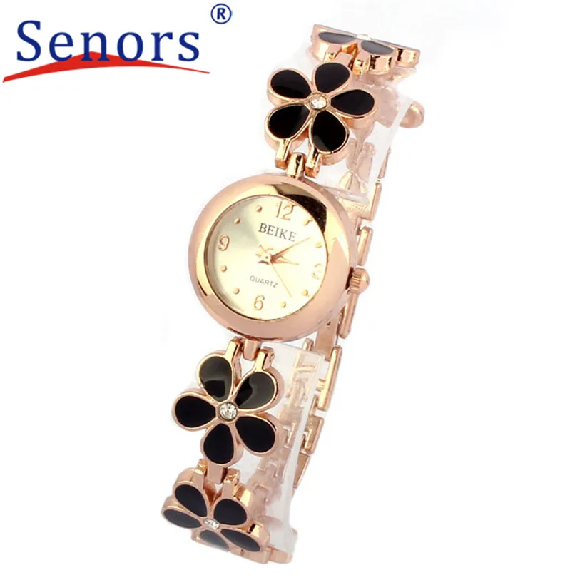 

HF2016 1PC Fashion Daisies Flower Rose Gold Bracelet Wrist Watch Women Dress Gift relogio feminino masculino Uhren relojesOC20