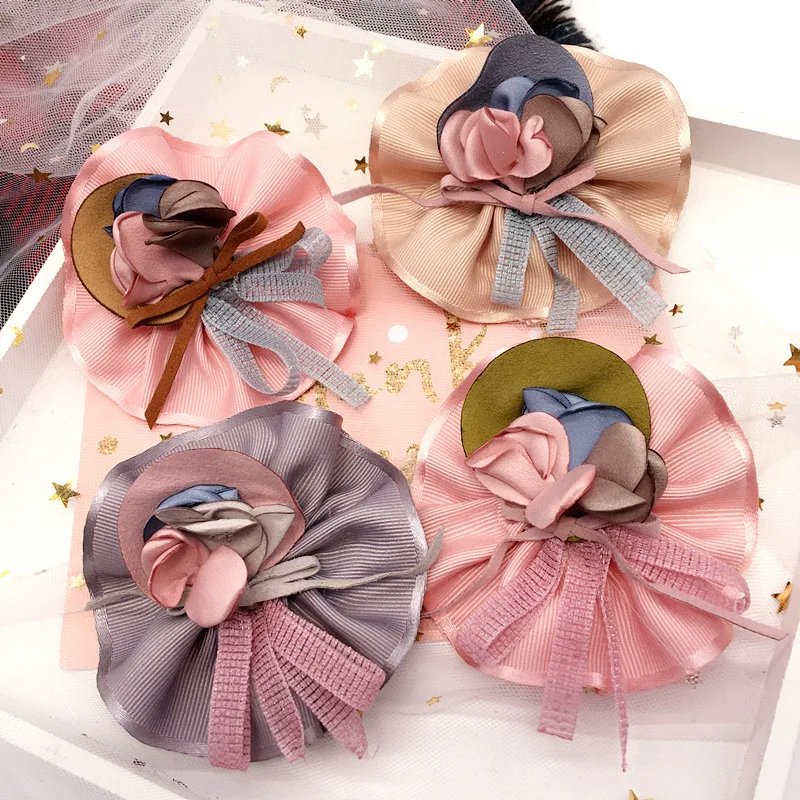 

Spring Fold Webbing Multilayer Multicolor Flowers Duckbill Hair Clips Girl Children Fashion Headwear Hair Barrettes Accessories