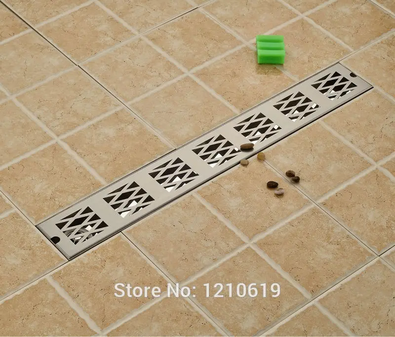 Newly Stainless Steel Rectangle Floor Drain Shower Strainer Nickel