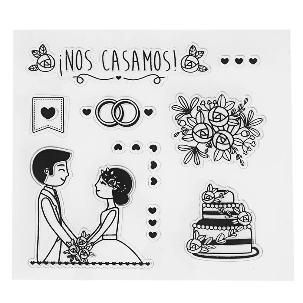 

Clear Stamp Scrapbook DIY Photo Cards Rubber Stamp Seal Stamp Wedding Celebration Design Transparent Silicone Transparent Stamp