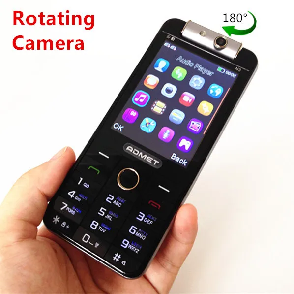 Rotating Cameras Original ADMET N3 Luxury Bar Mobile Phone Dual SIM