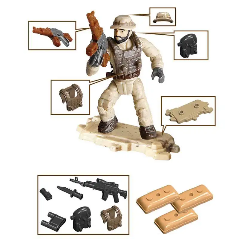 Конструктор армейский полицейский 6 шт./компл. конструктор из кирпича Desert Eagle