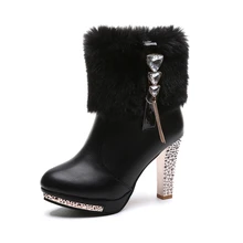 Ботинки для детей; коллекция года; сезон осень-зима; новые модные теплые короткие Ботинки martin на высоком каблуке; женские зимние ботинки; большие размеры