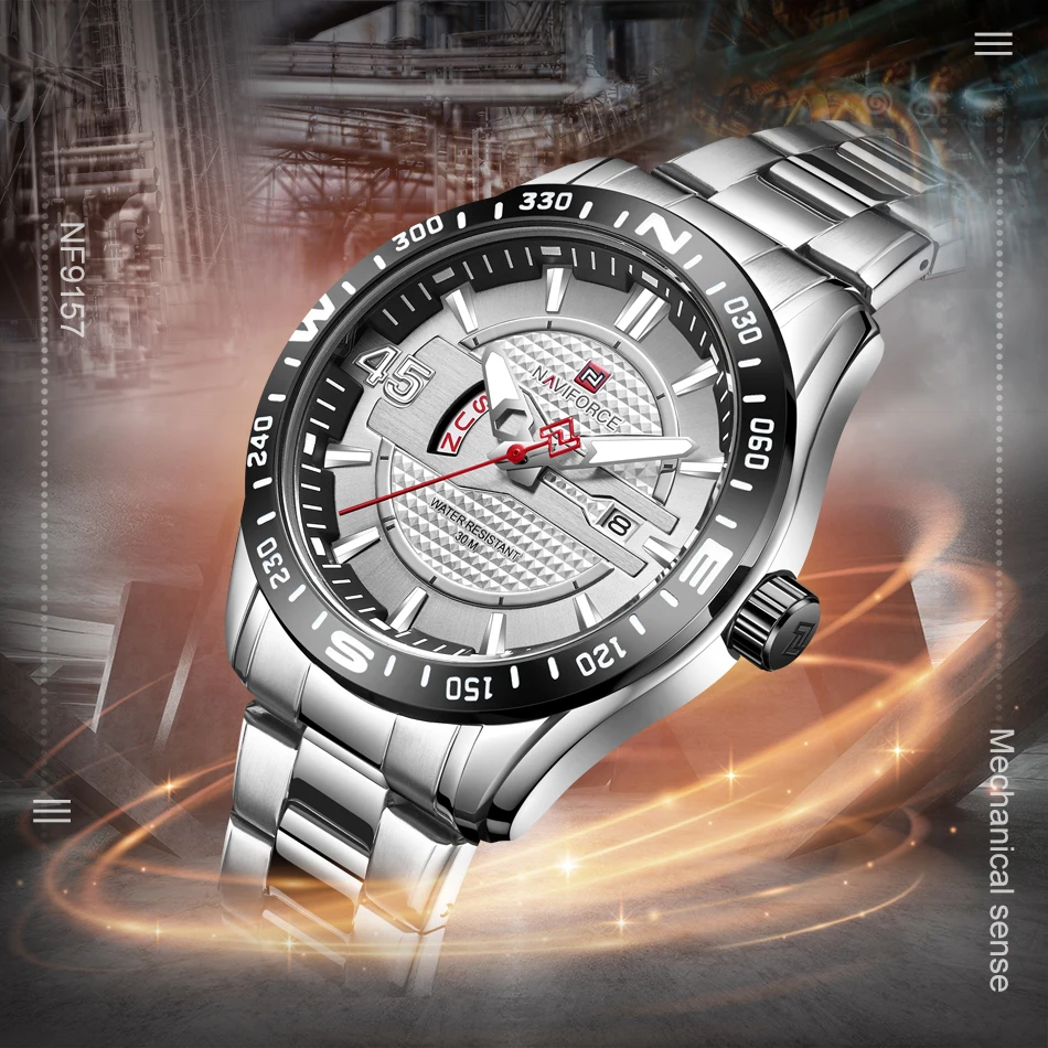 

Watches Mens Top Luxury Brand Men Fashion Sports Full Steel Quartz Date Clock Man Waterproof Business reloj mujer NAVIFORCE