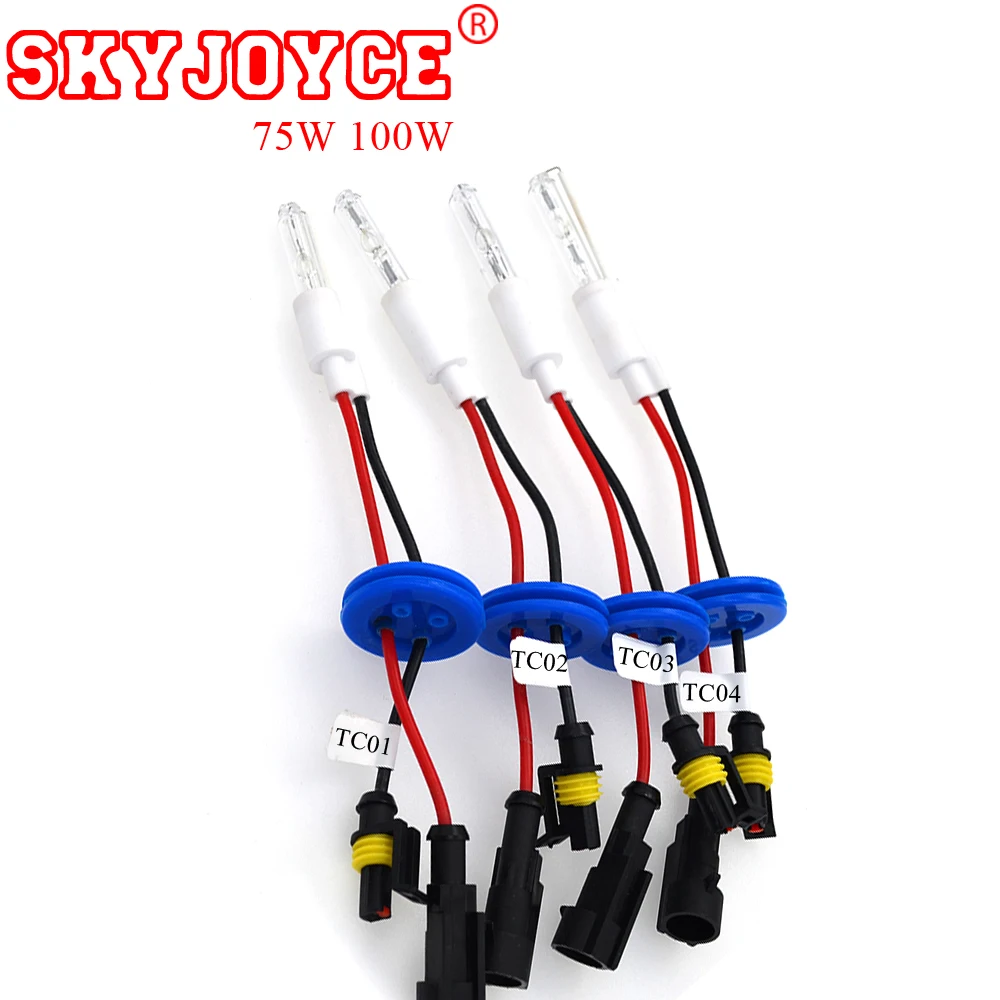 

SKYJOYCE 2PCS 75W 100W hid bixenon projector Bulb Headlight bixenon lens mini projector bulb ceramic holder 3000K-8000K