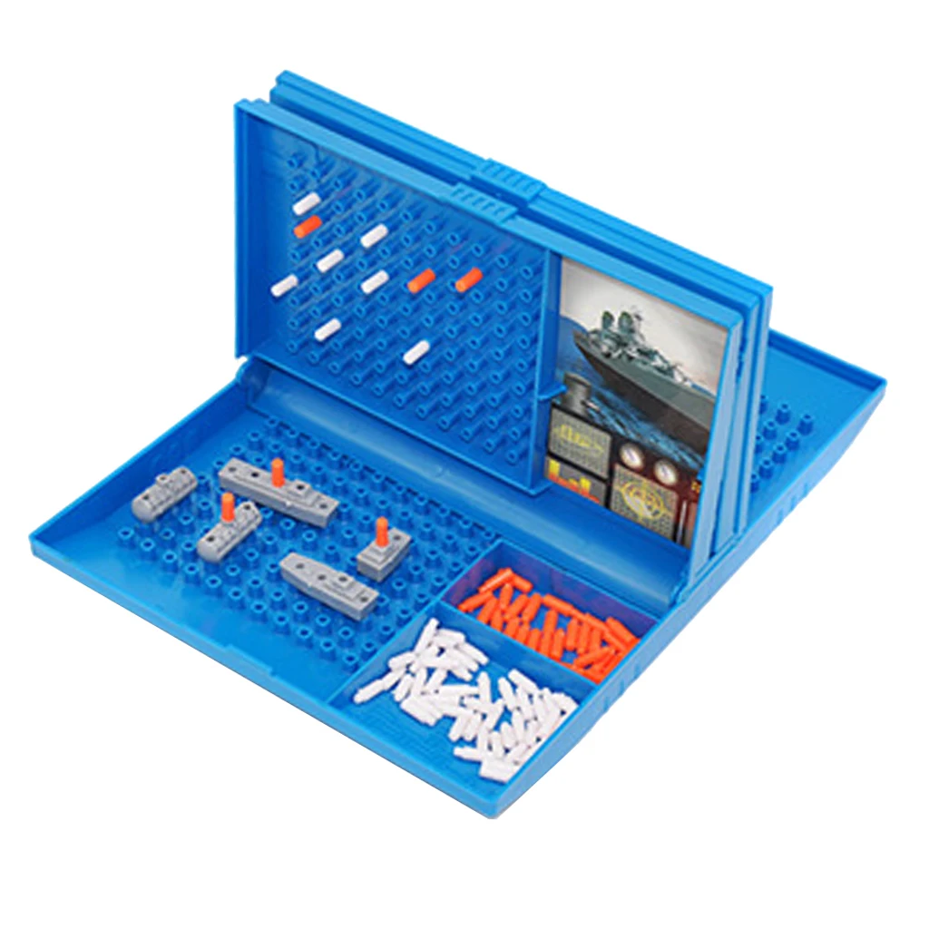 

Portable Battleship Board Game The Sea Battle Kids Intelligence Strategy Game Toy for 2 Player Club Party Game Birthday Gift